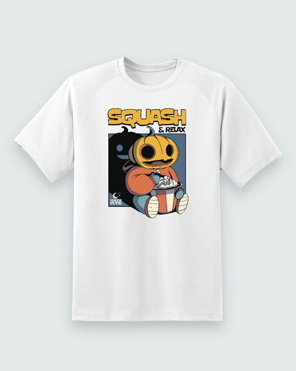 Pumpkin Popcorn Halloween Tee — white shirt, front view
