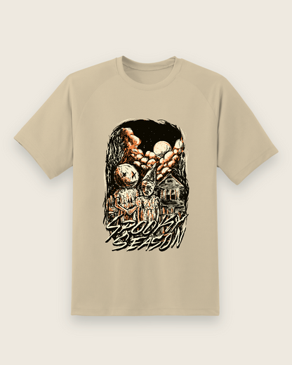 Spooky Season Graphic Tee — sand shirt, front view