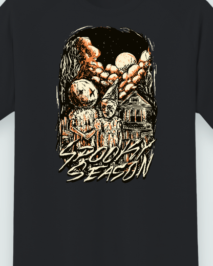 Spooky Season Graphic Tee — Close-up of the graphic print
