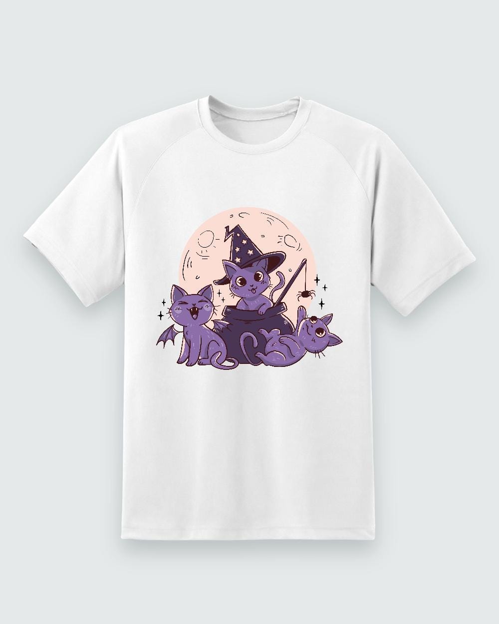 Witchy Cats Tee — White shirt, front print