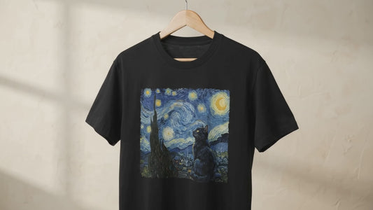 Starry Night Cat Graphic Tee — product video
