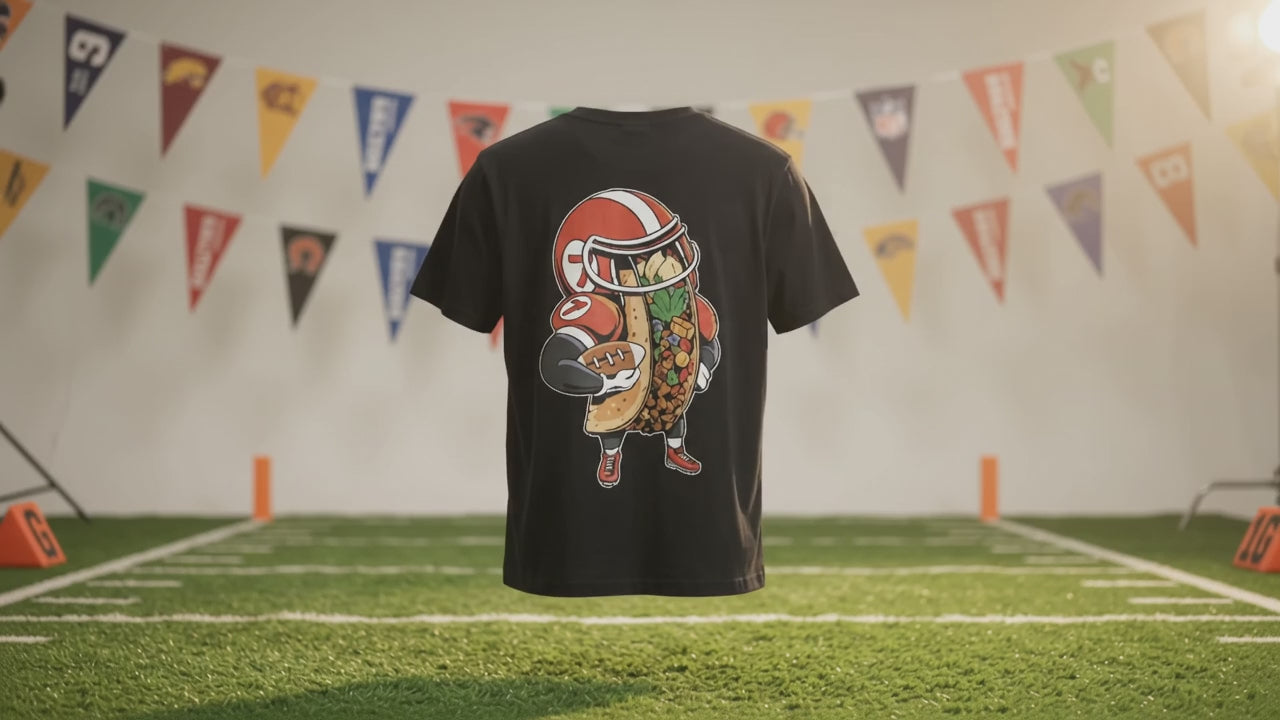 Football Taco Game Day Tee — product video